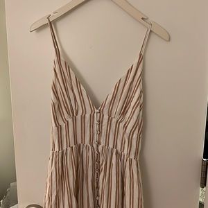 Abercrombie White and Brown Summer Maxi Dress